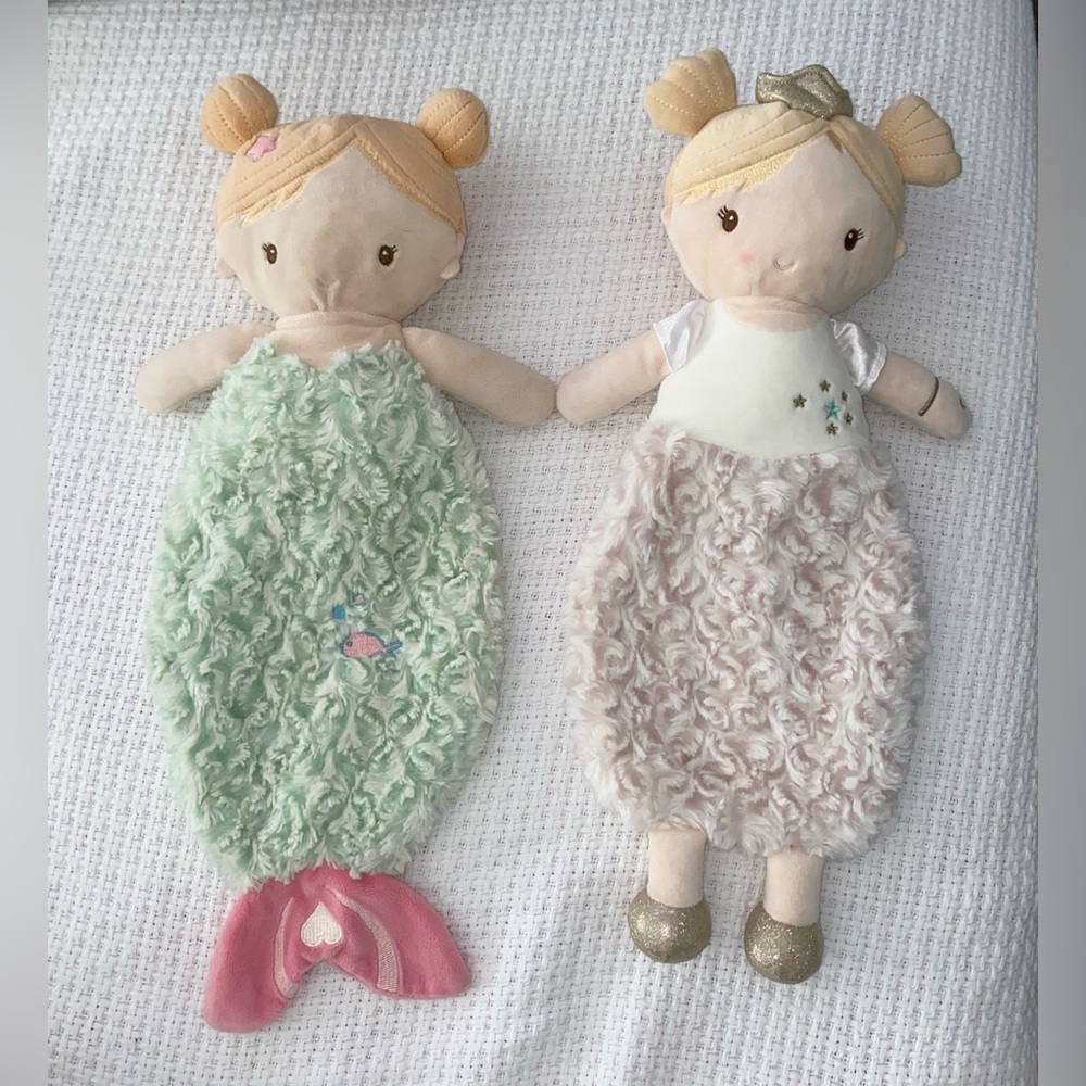 Douglas Baby Playful Mermaid Sshlumpie & Princess Noa Lovey Security Blanket Set